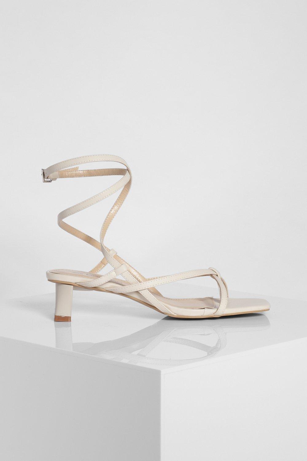 cream strappy shoes
