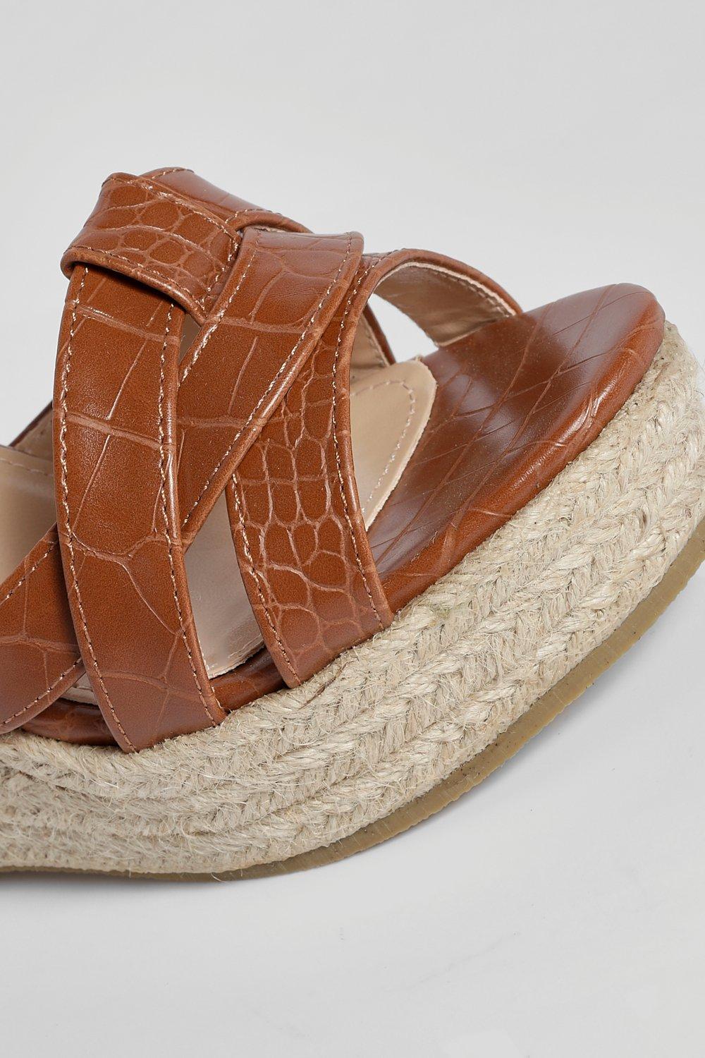 Espadrille Wedges - Brown