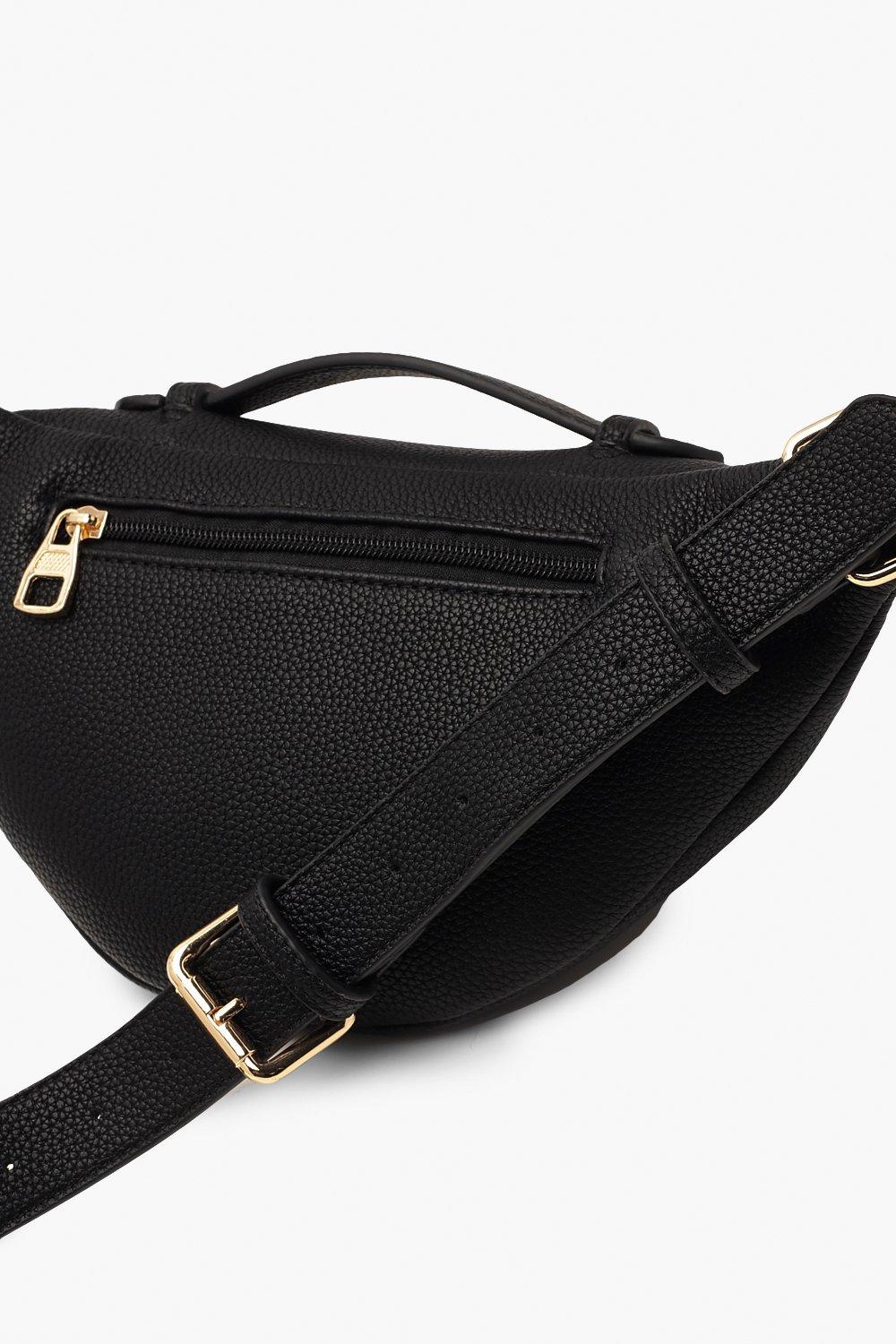 boohoo black bum bag