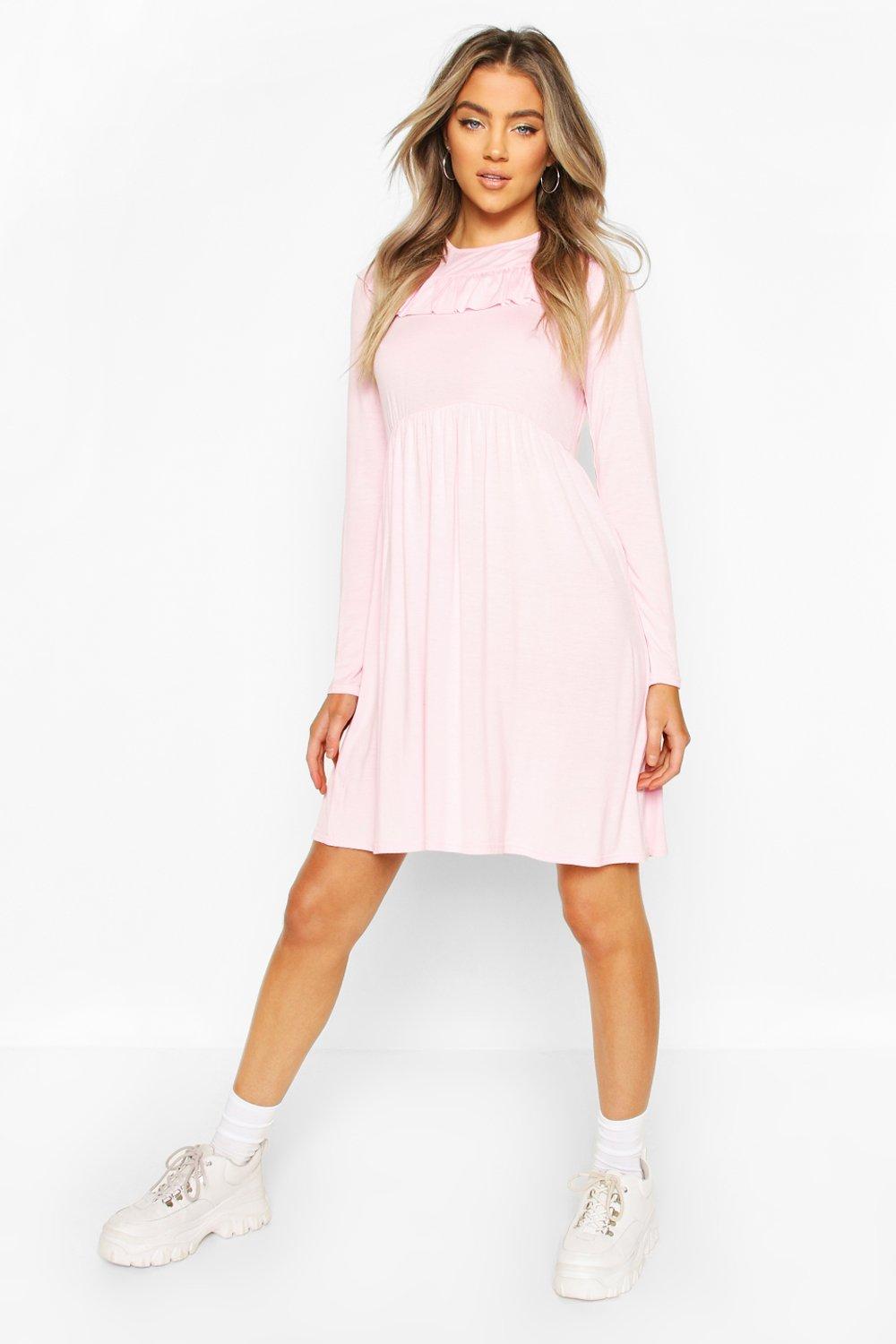 boohoo baby pink dress