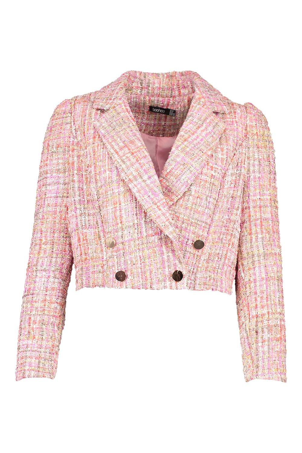 pink cropped blazer