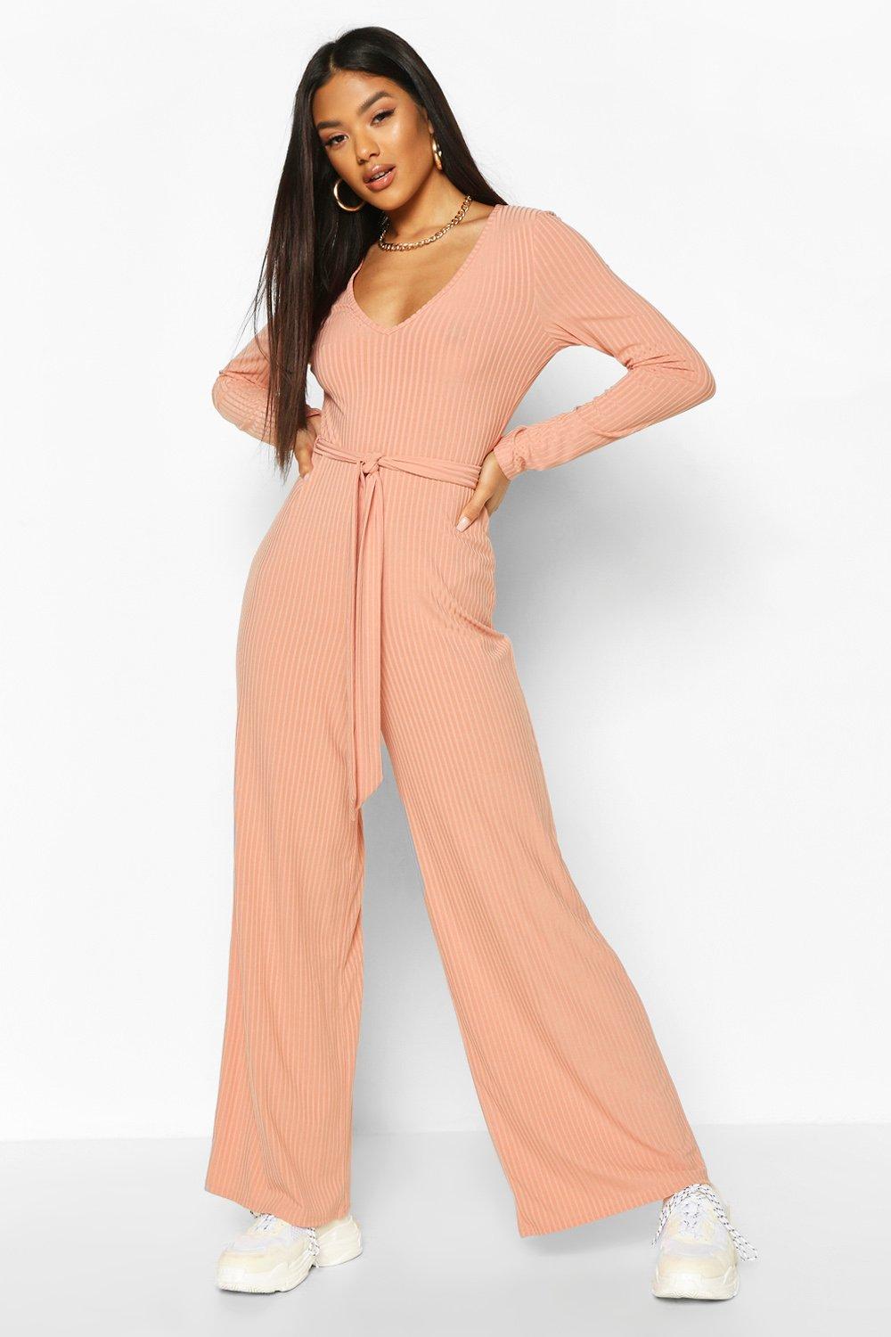 Long sleeve store tie waist jumpsuit