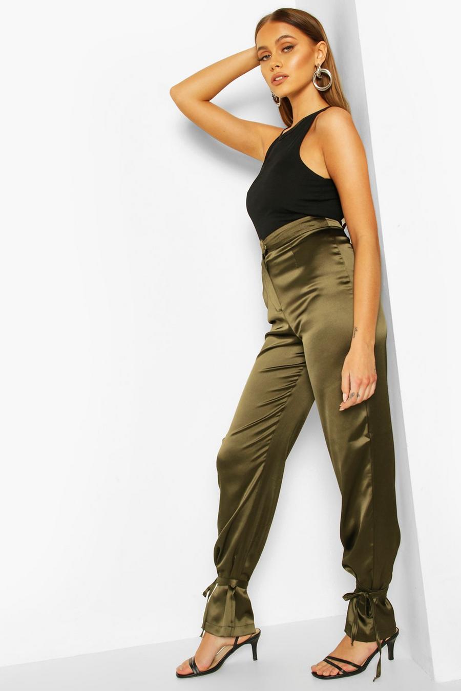 Tie Ankle Satin Luxe Pants image number 1