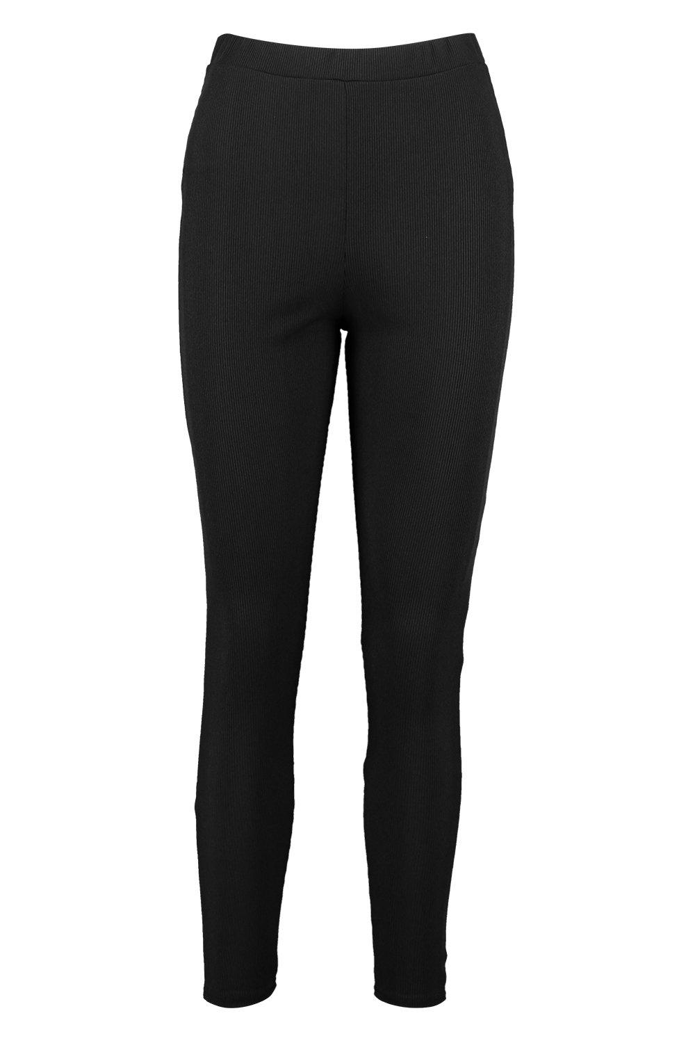 Micro Ribbed High Waist Legging boohoo