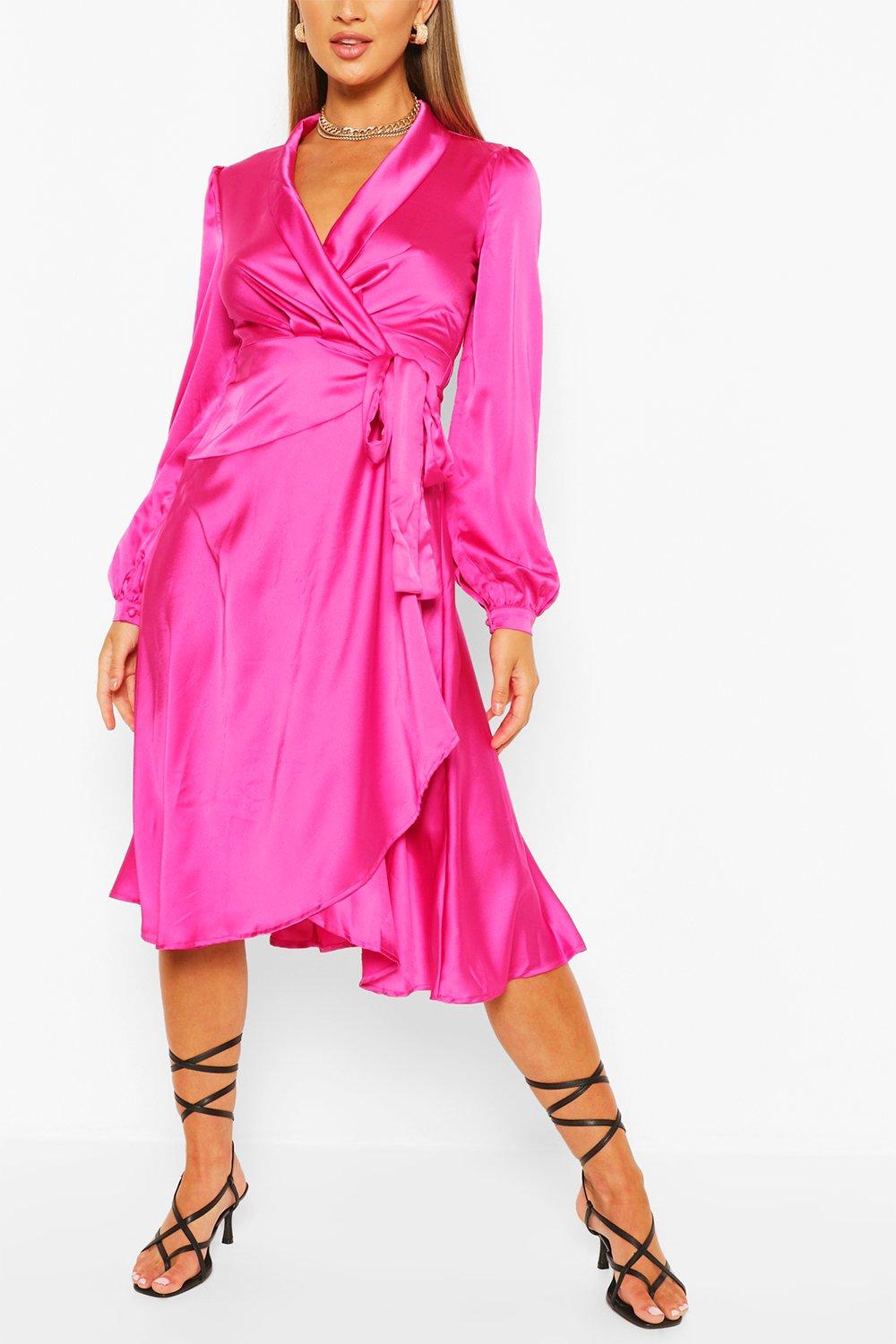 hot pink dress boohoo