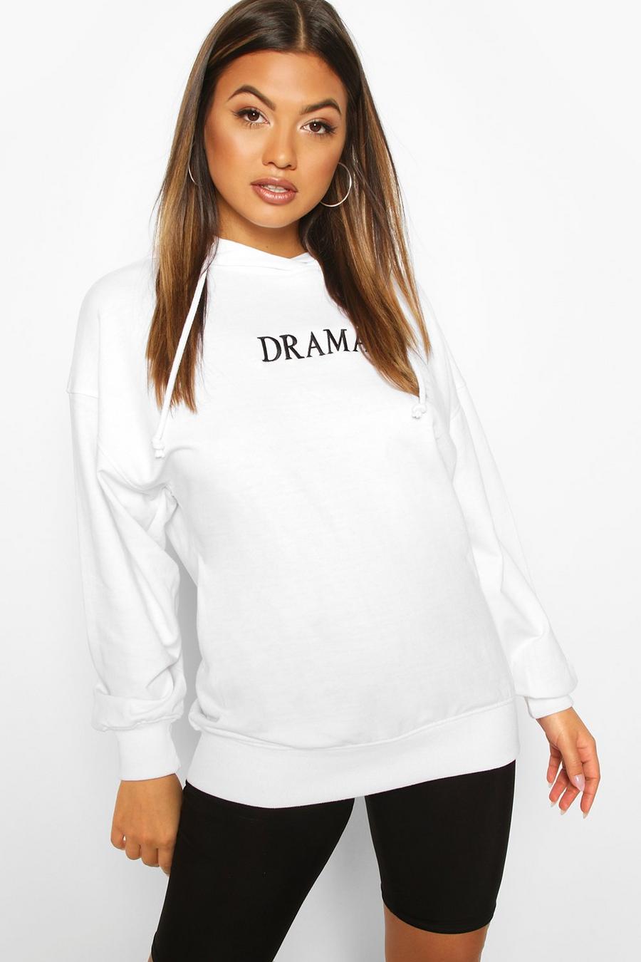 Oversized Embroidered Slogan Hoodie image number 1