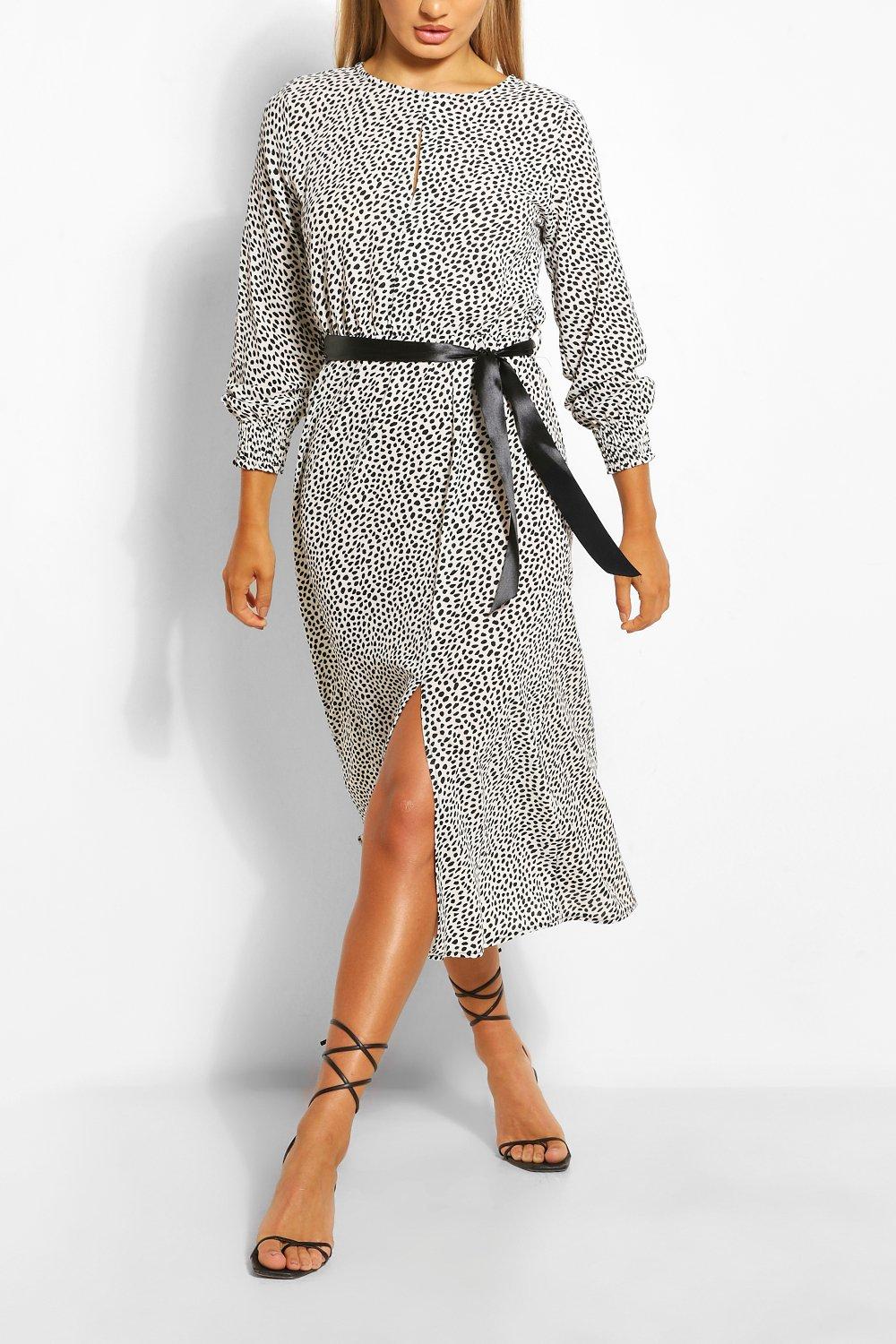 Oasis dalmatian midi sales dress