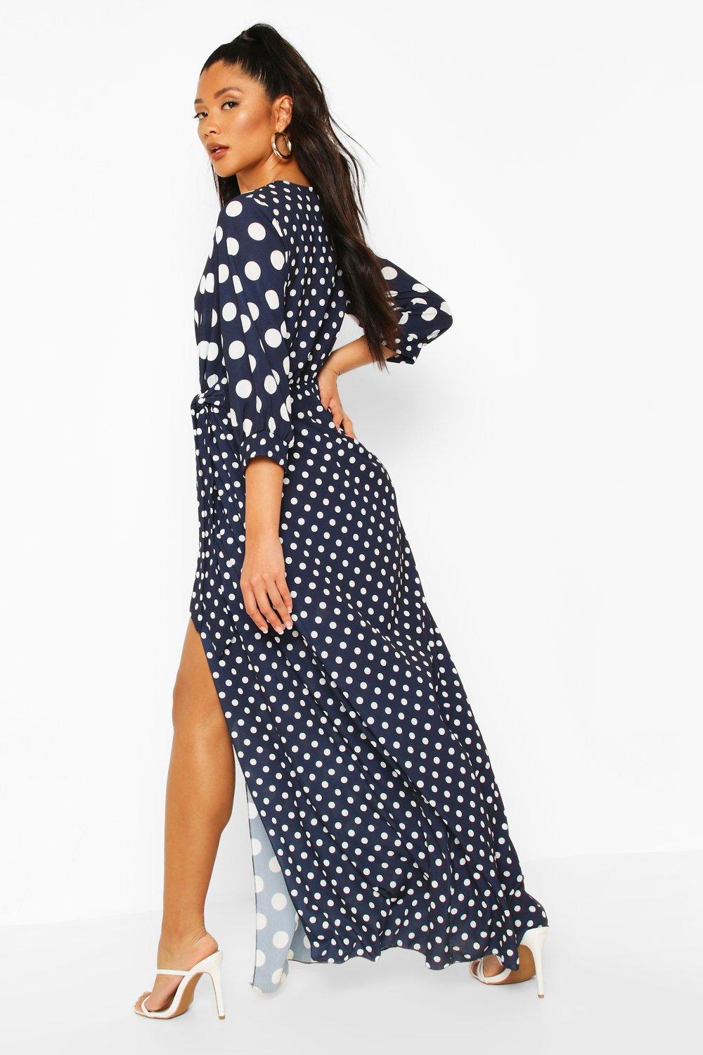 mixed polka dot dress