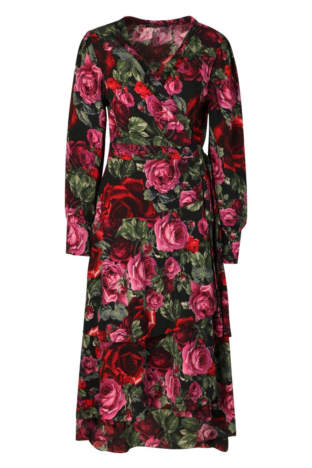 Rose long hot sale sleeve dress