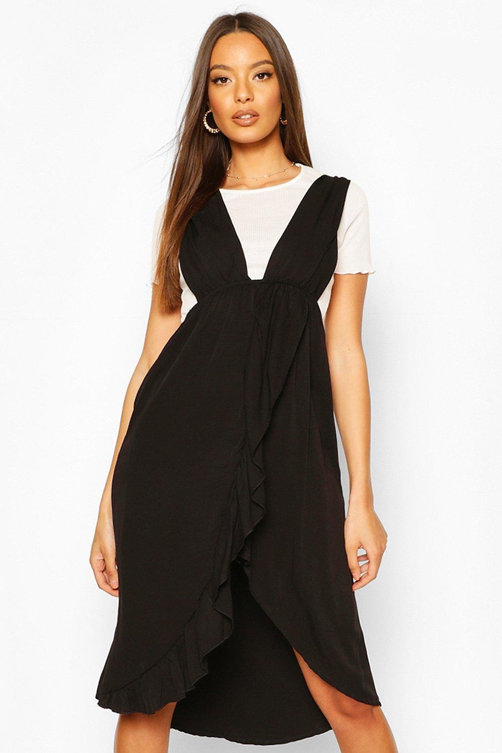 Pinafore wrap dress hot sale