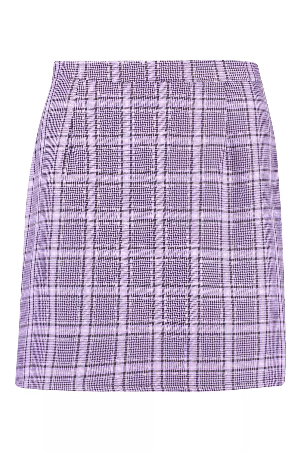 Lilac Pastel Check A Line Mini Skirt alternative image