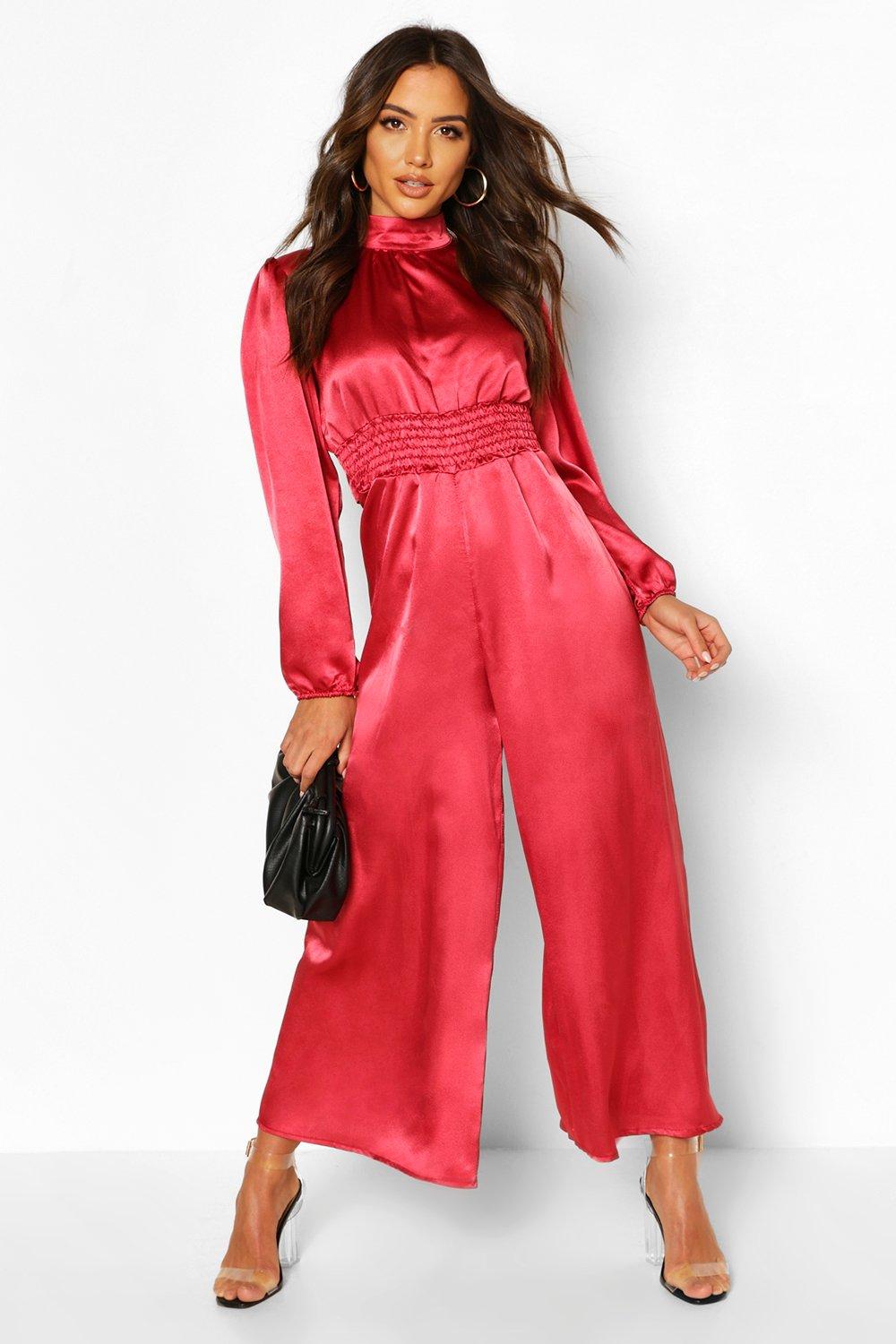 shirred waist jumpsuit