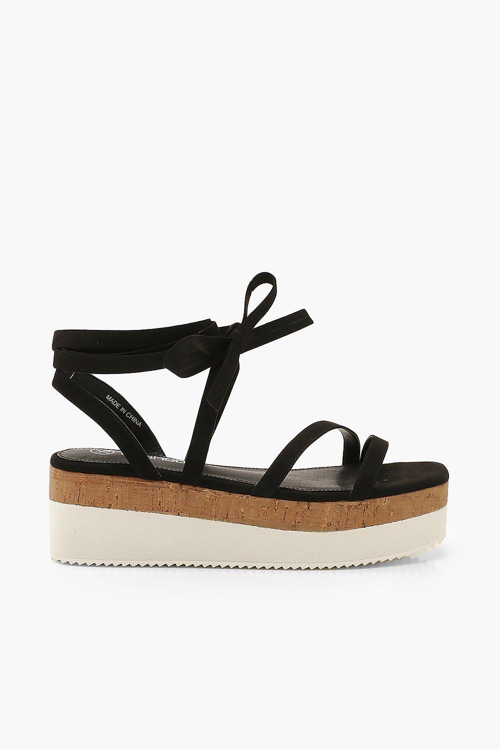 Strappy Cork Flatforms