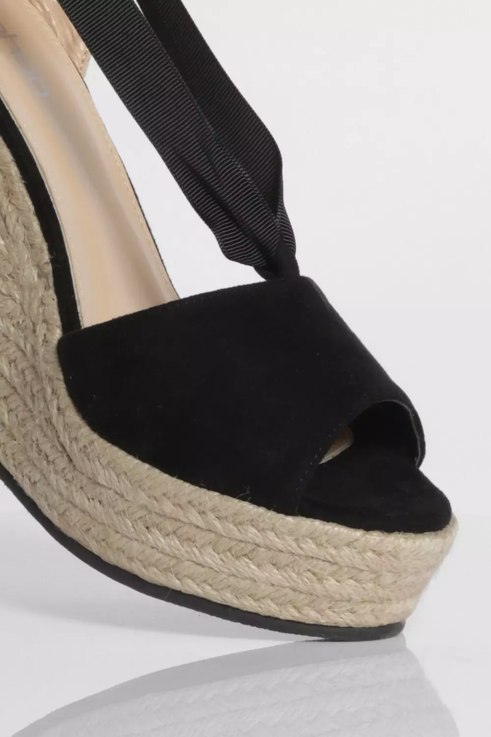 Peep toe espadrille best sale wedges with ankle ties