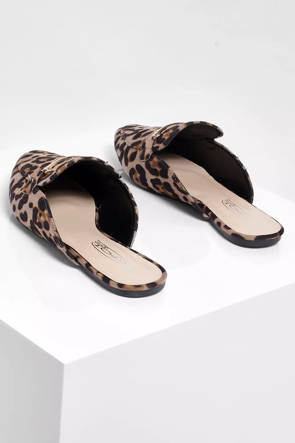 Leopard print mule discount slides