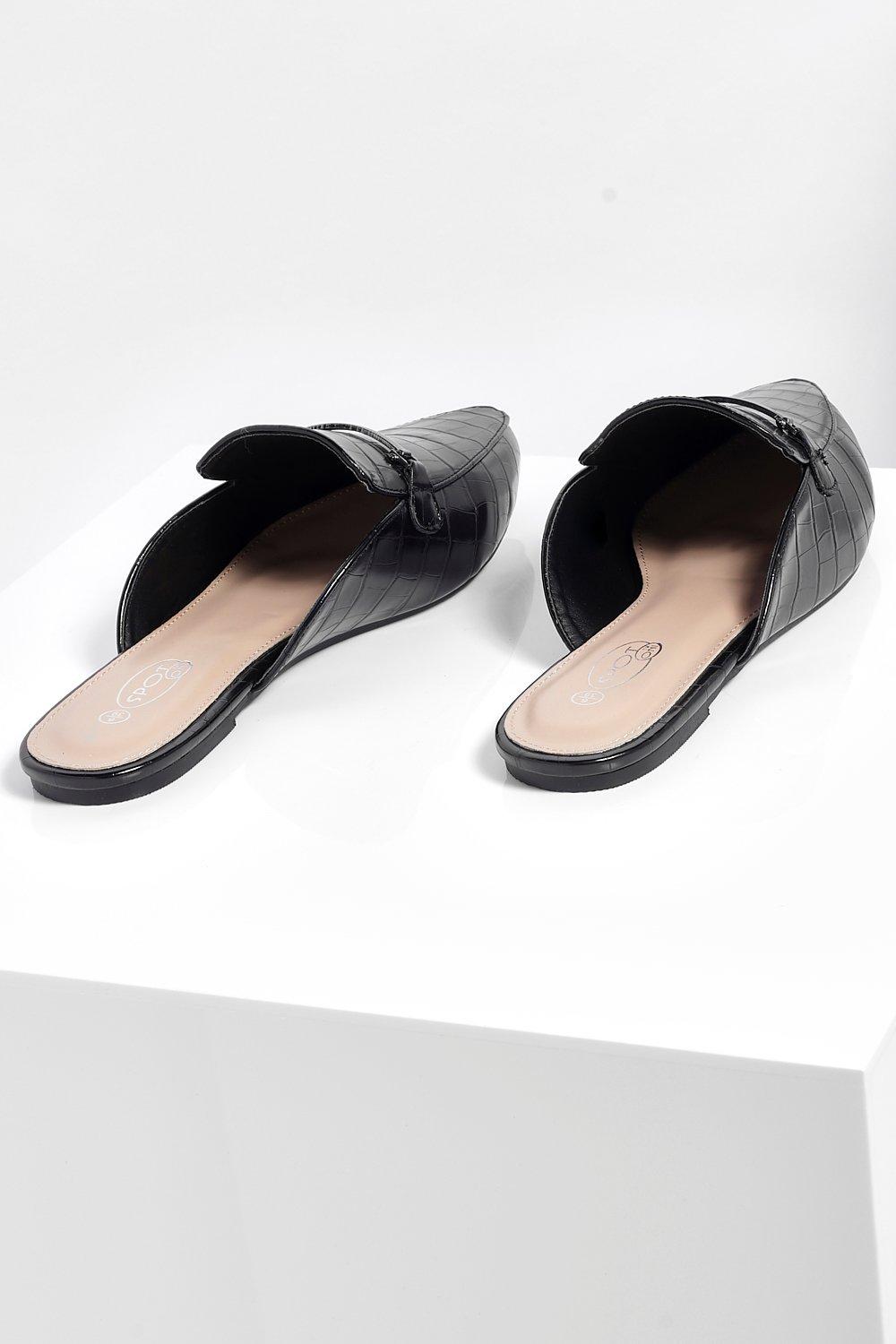 Zapatos de tacón fino mujer negros estampado cocodrilo B009