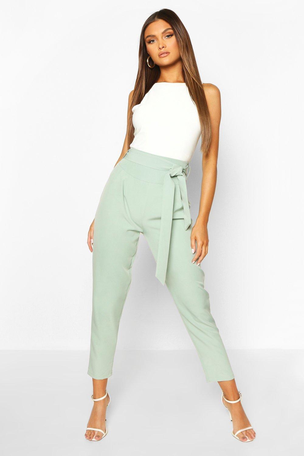 slim leg tailored trousers