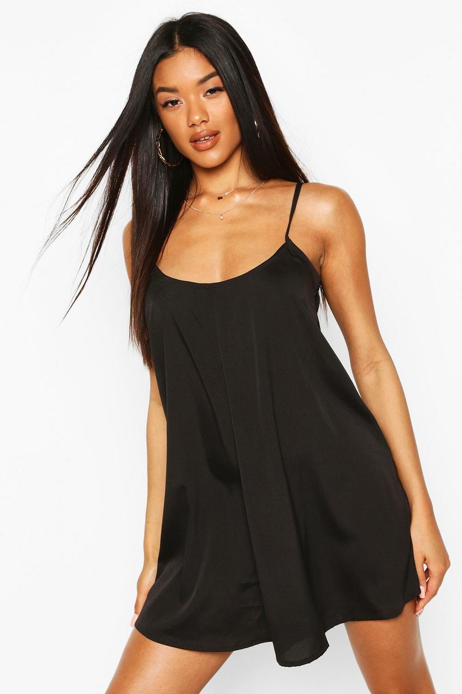 Black Cami Style Woven Swing Playsuit image number 1