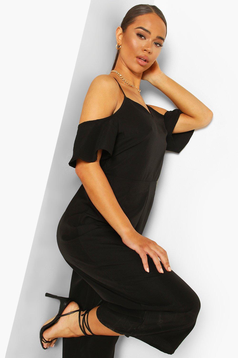 cold shoulder culotte jumpsuit