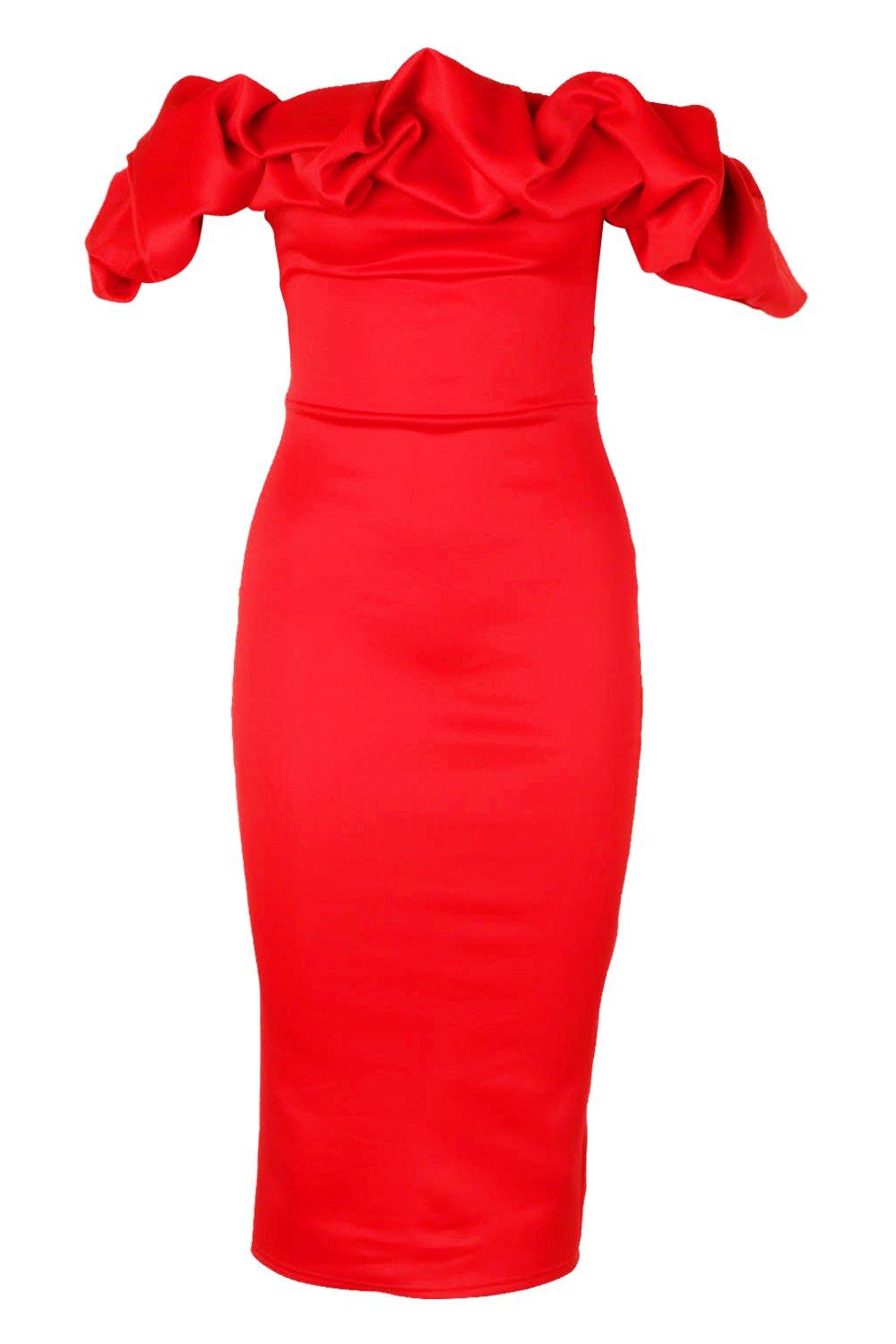 Bardot rossa store frill cocktail dress