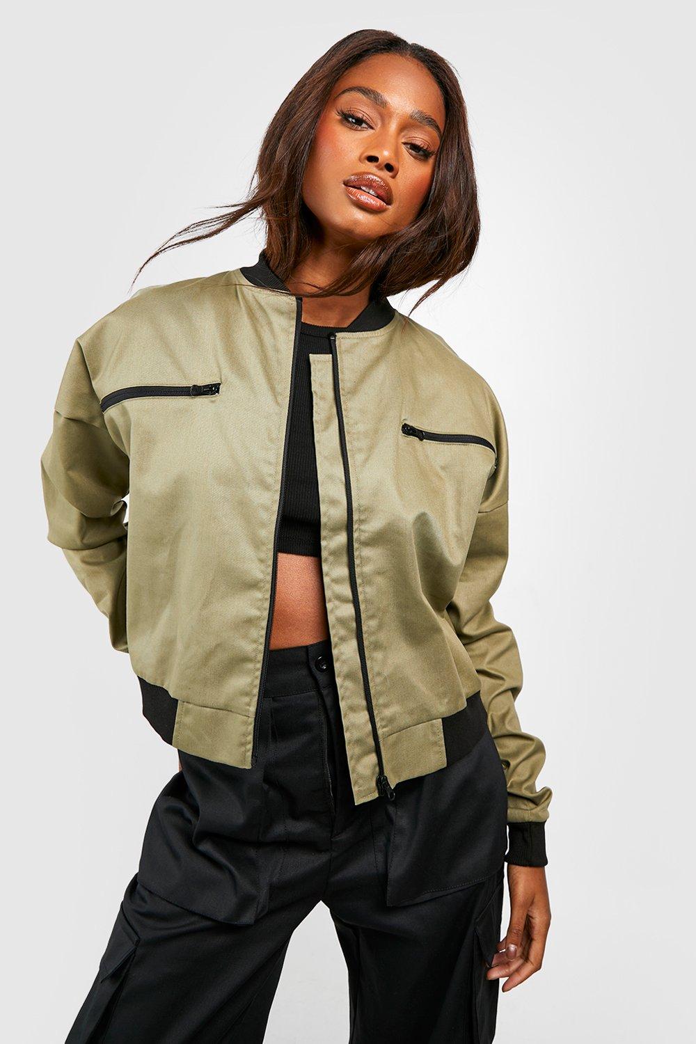 Boohoo zip detail outlet coat