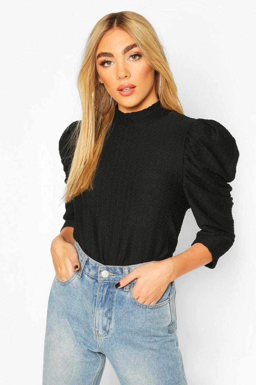 Turtle Neck Top With 3/4 Feature Sleeves image number 1