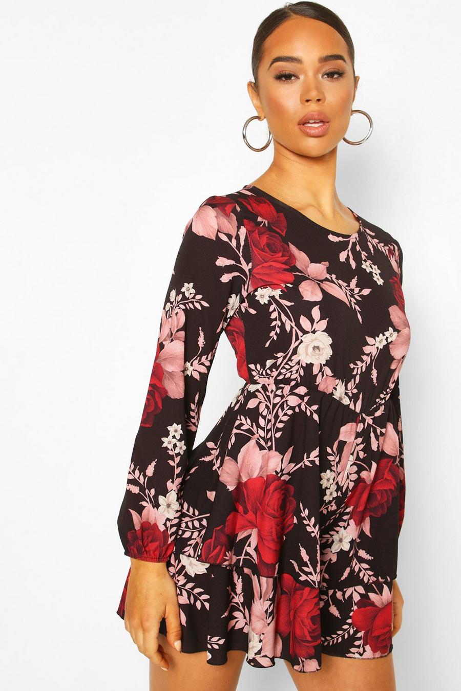 Floral Double Layer Woven Playsuit image number 1