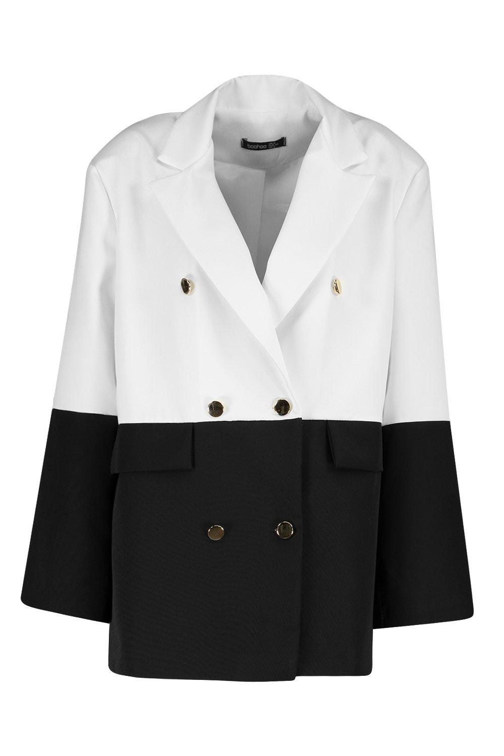 half white half black jacket