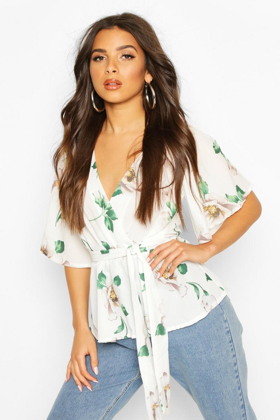 Frill Structured Sleeve Floral Blouse image number 1
