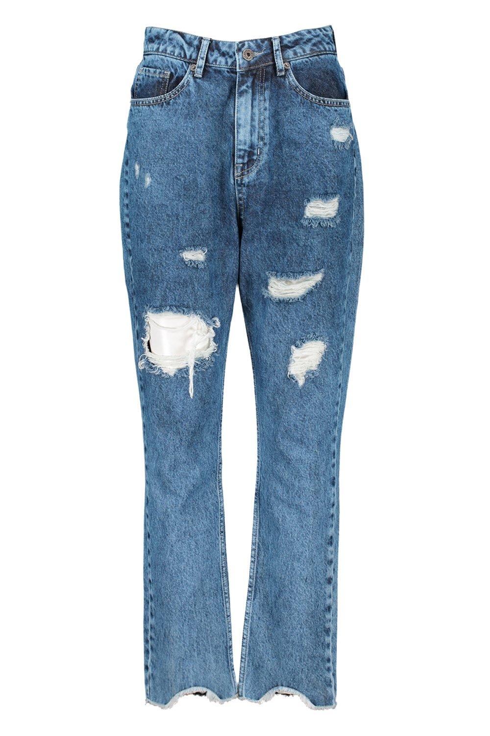 acid wash straight leg jeans