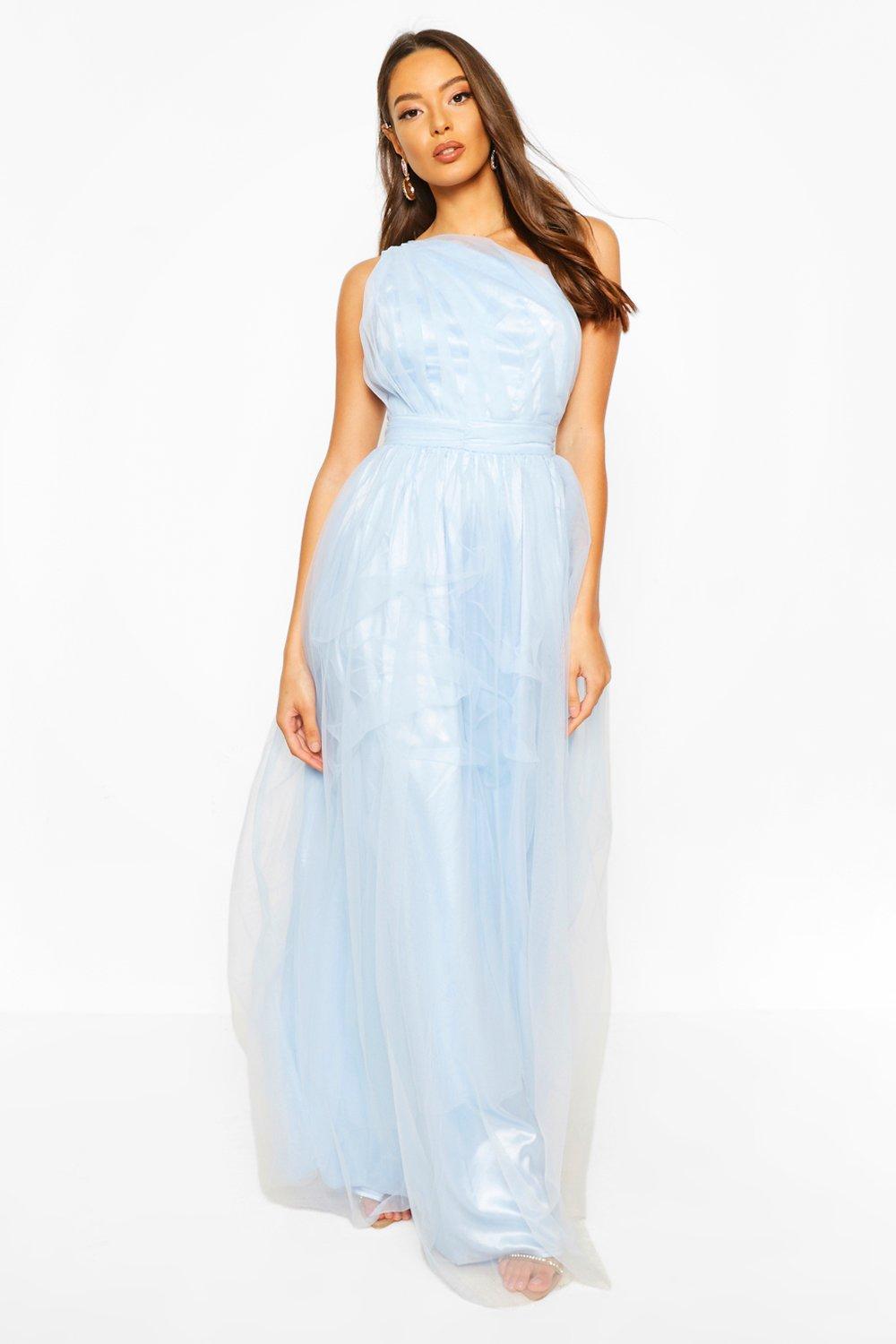 Boohoo Occasions Speciales Robe Coupe Longue Asymetrique En Tulle Boohoo