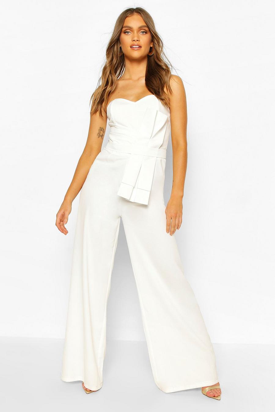 Boohoo Occasion Bandeau Bow Culotte Jumpsuit image number 1