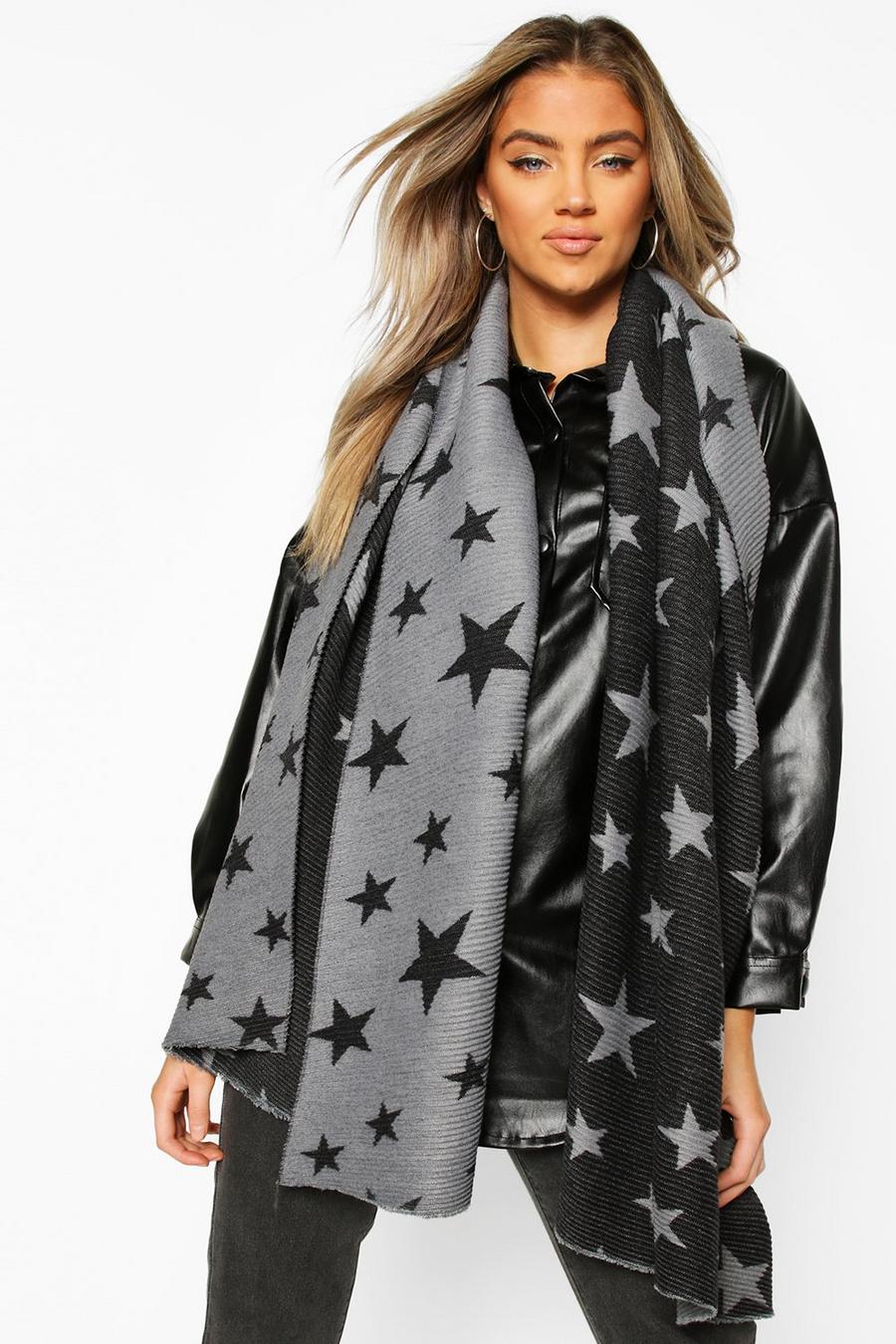 Gerippter, wendbarer Oversized Schal mit Sternenmuster image number 1