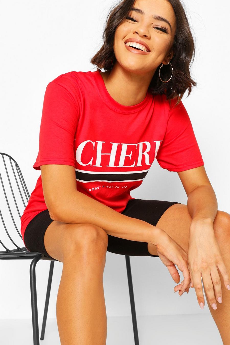 Camiseta con eslogan "Mon Cherie" image number 1