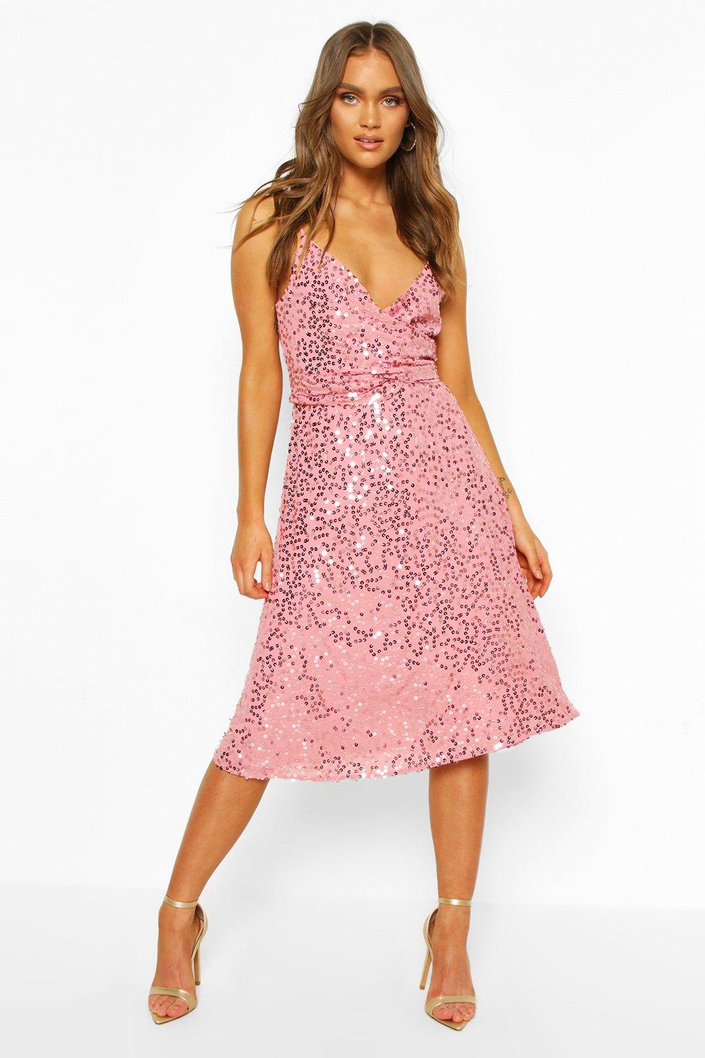 boohoo sequin midi dress