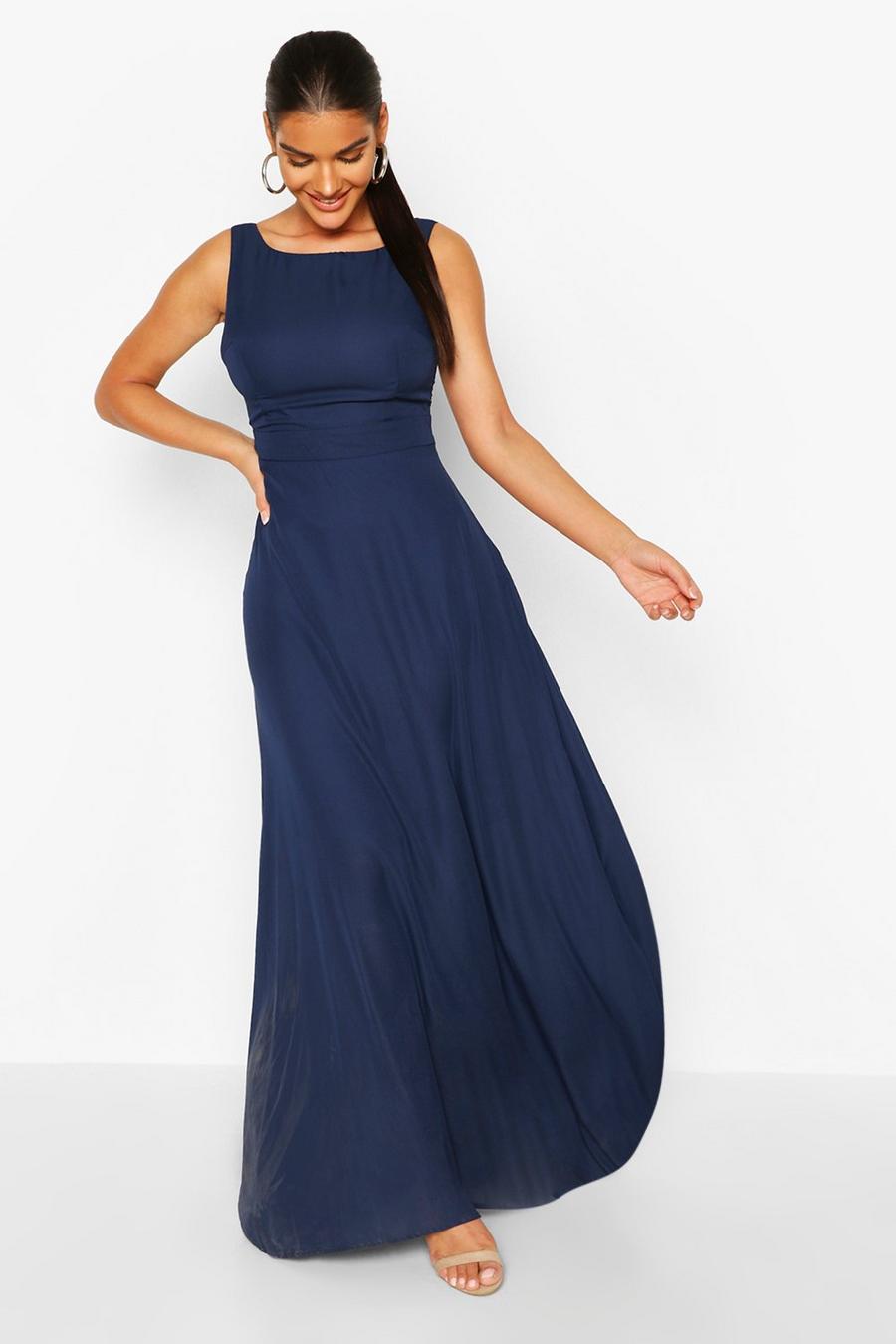 Navy Occasion Low Back Maxi Dress image number 1