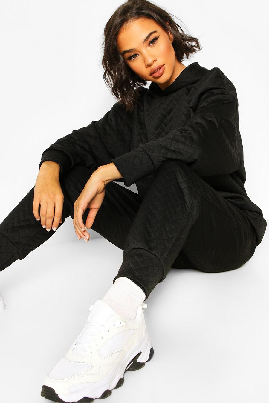 Black Quiltade oversize joggers image number 1