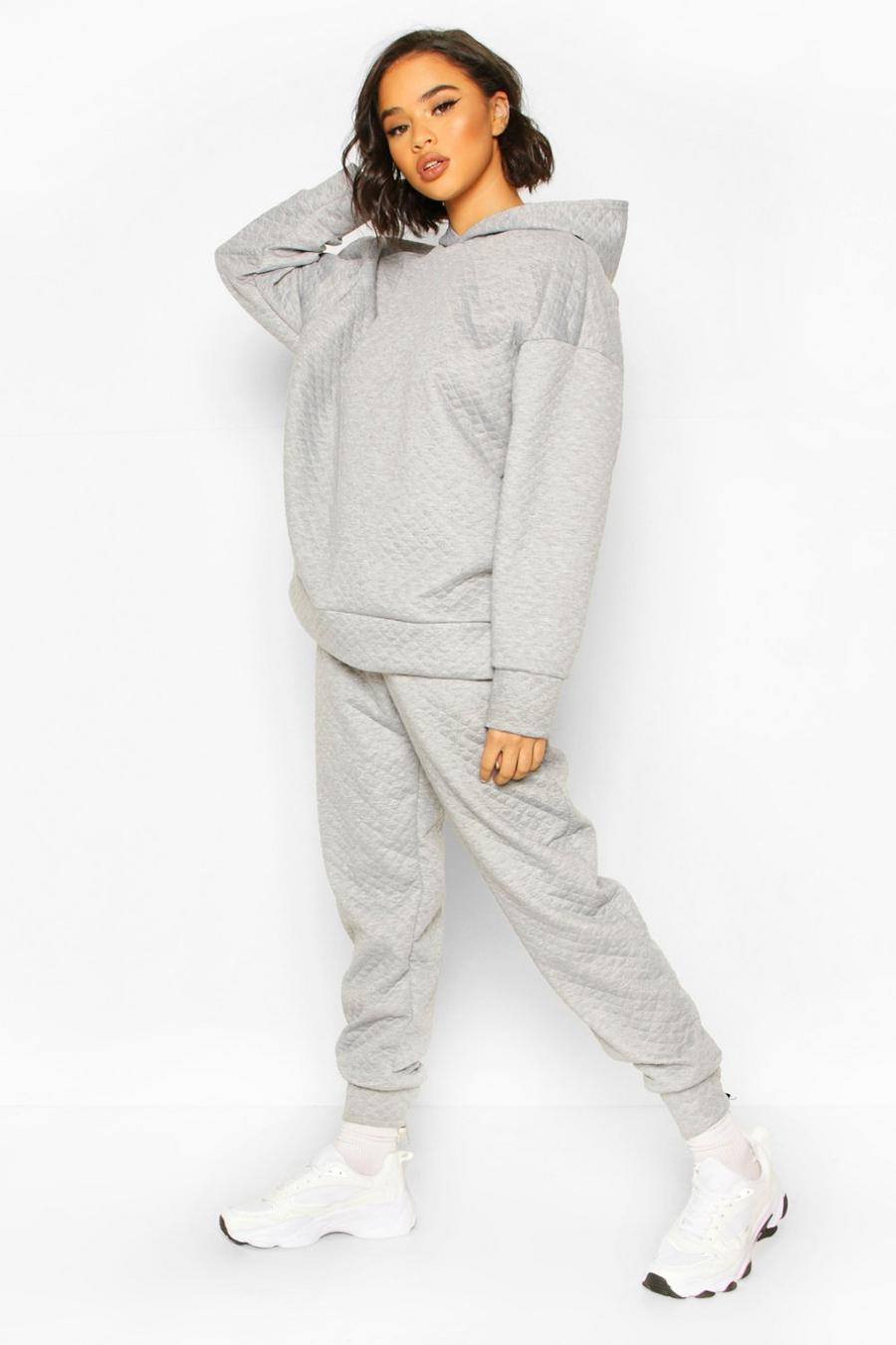 Grey marl Quilted Oversized Jogger image number 1