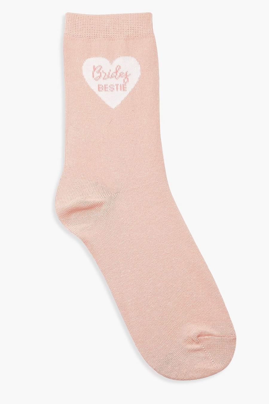 Pink Brides Bestie Slogan Socks