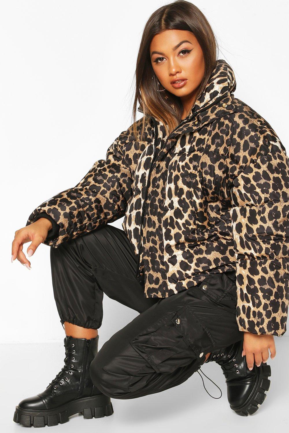 Cheetah puffer jacket hotsell