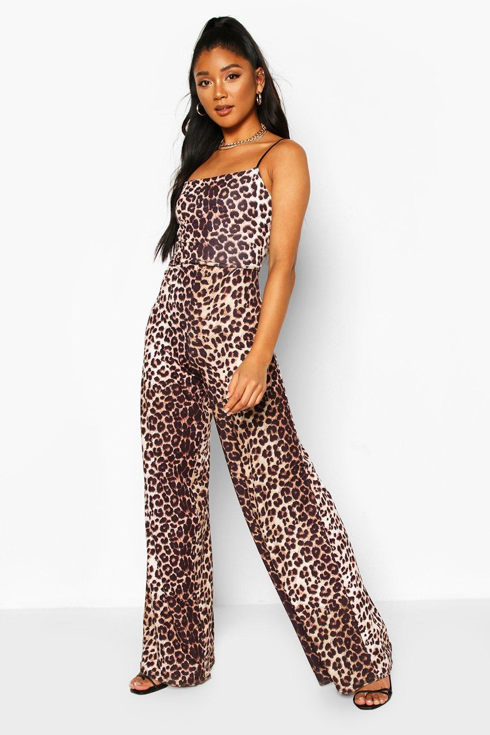 leopard print all in one jumpsuit