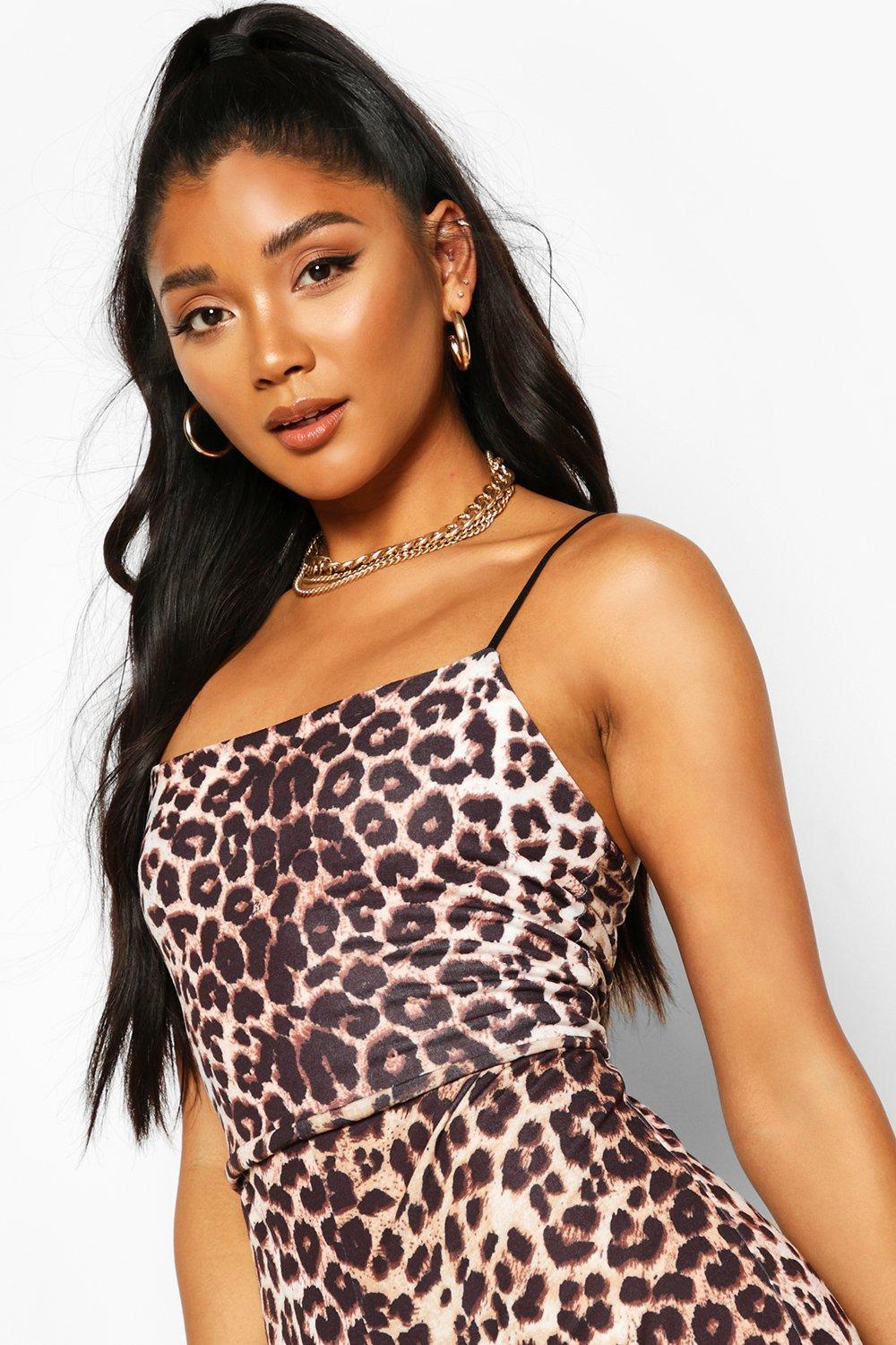 Leopard print bodycon clearance jumpsuit