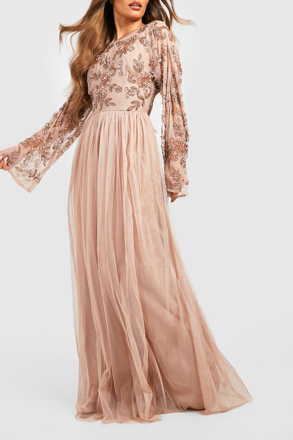 lace sleeve maxi dress