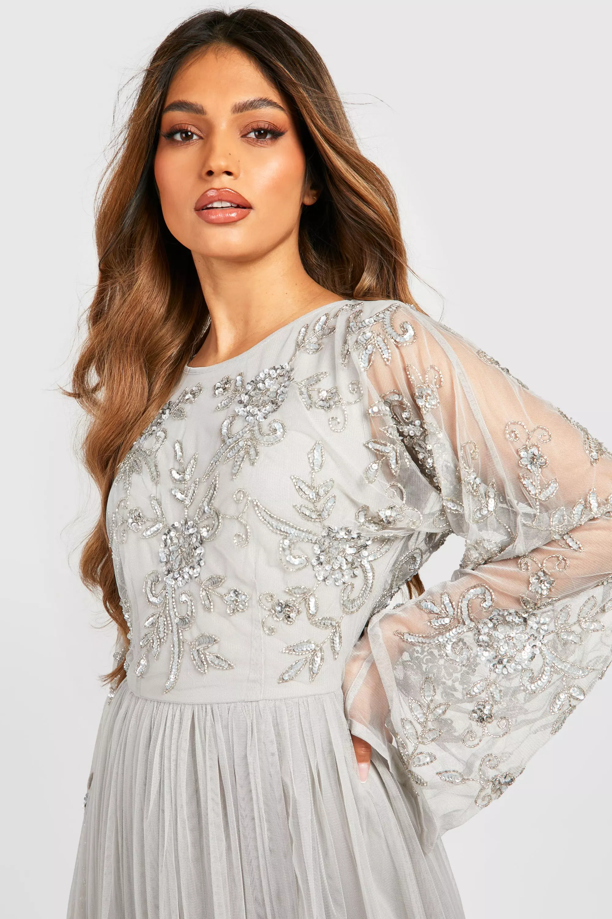 Full sleeve embellished outlet maxi dress