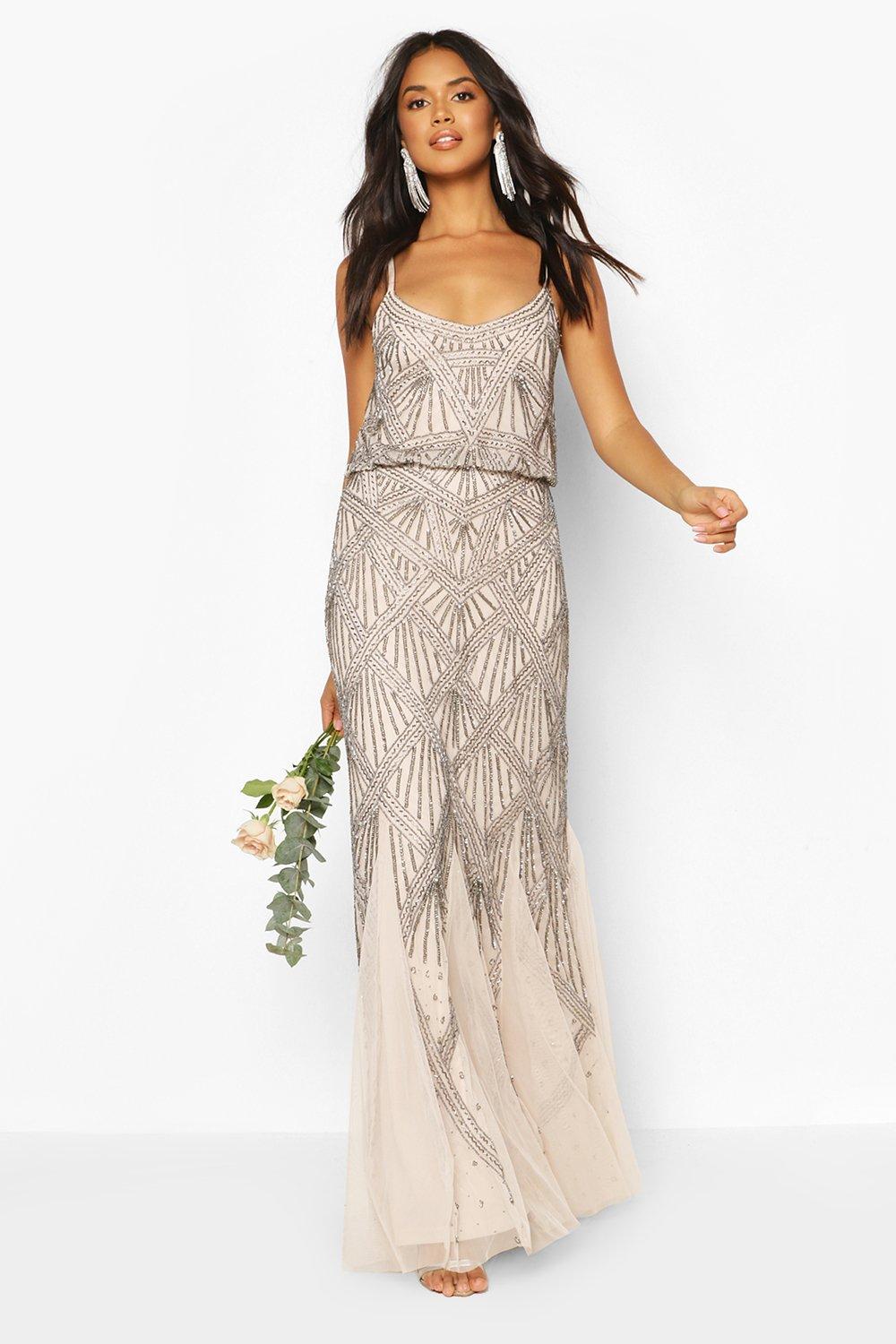 boohoo embroidered embellished mini dress