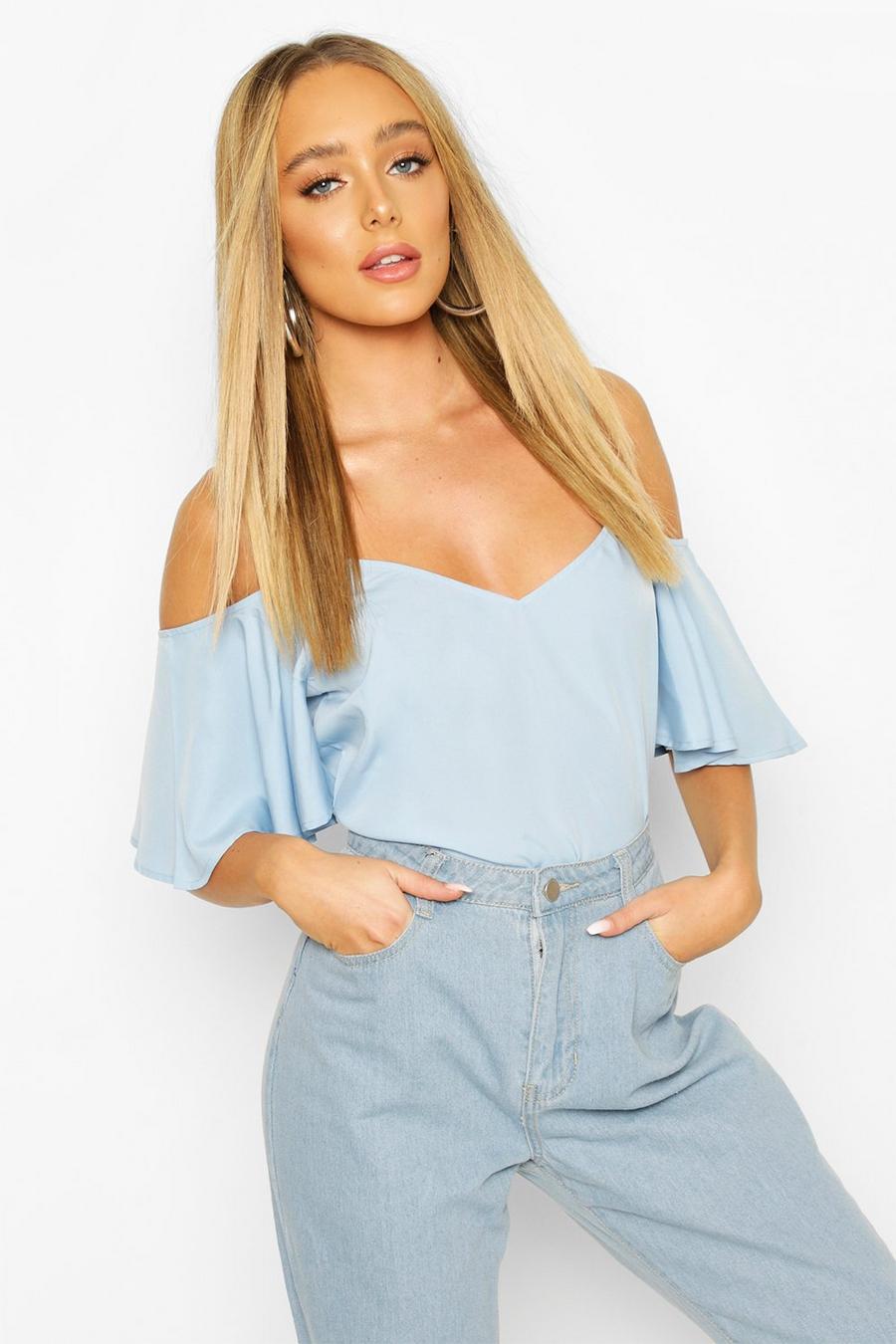 Powder blue Pastel Cold Shoulder Cami Top image number 1