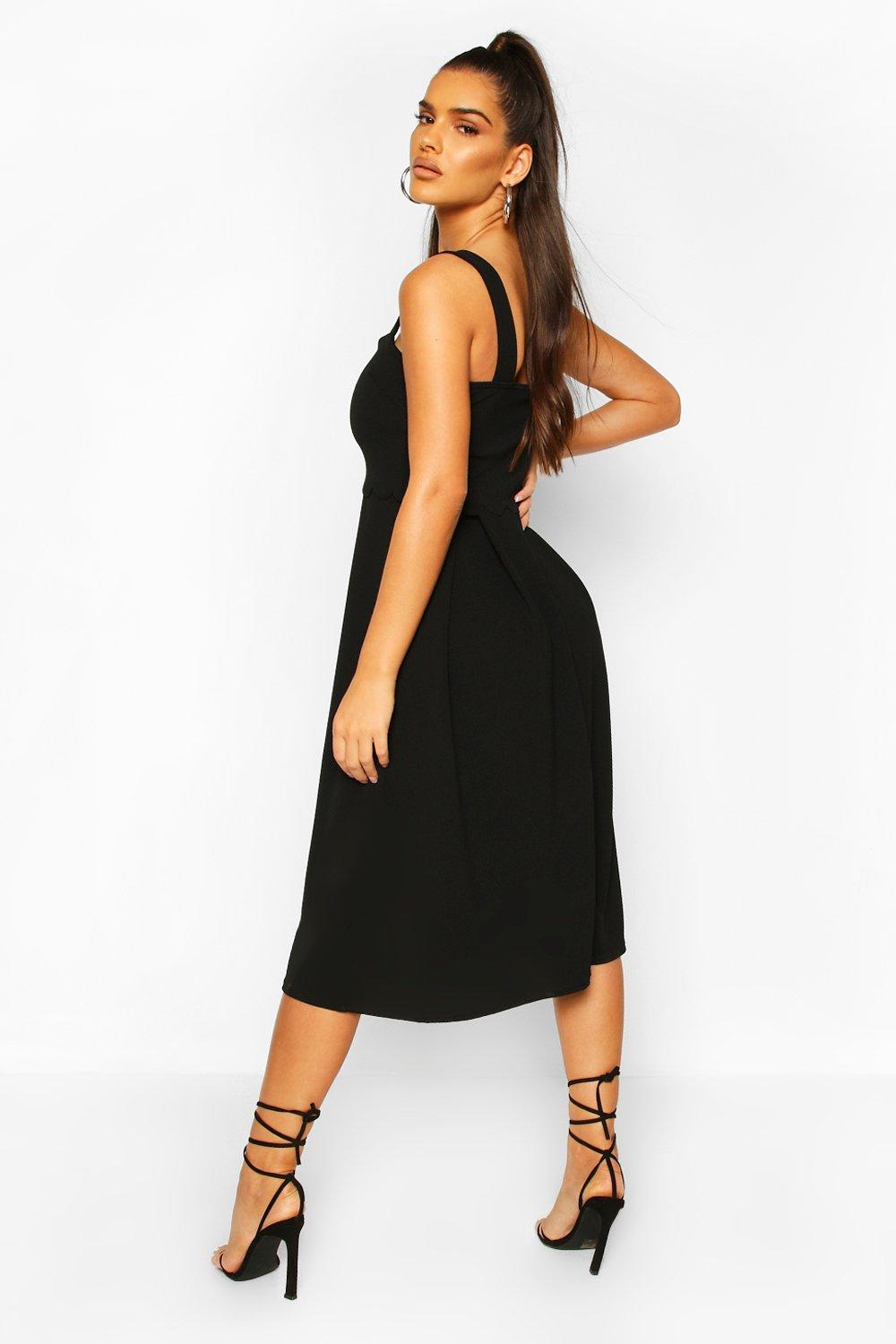 Boohoo double hotsell layer midi dress