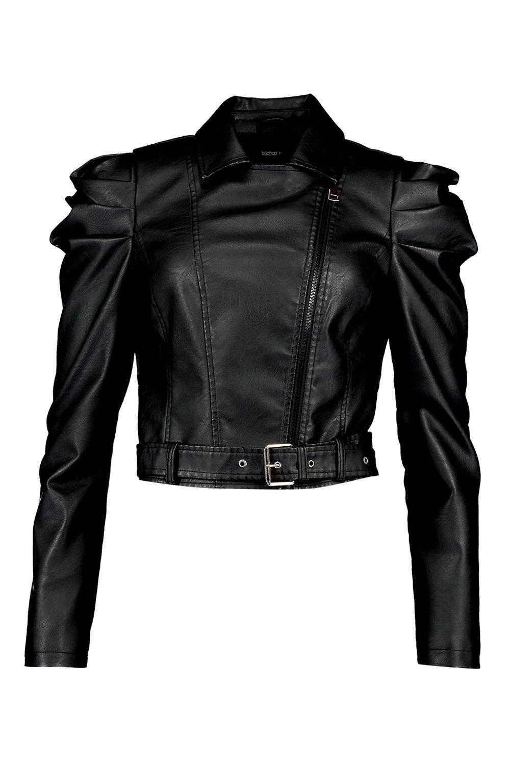 Veste cuir manche bouffante hotsell
