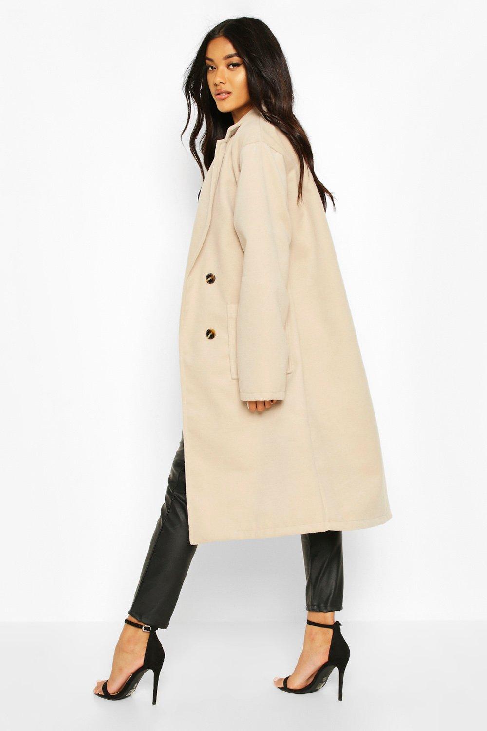 Boohoo oversized sleeve wool clearance look coat