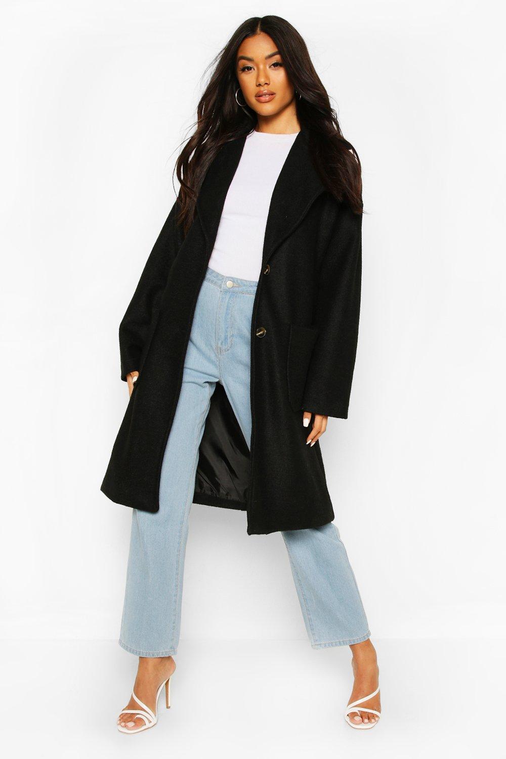 oversized black wool coat womens